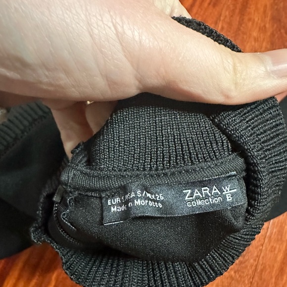 Zara Women’s Size S Emerald Ruffle Mini Shift Dress High Ruffle Neck - Picture 7 of 8